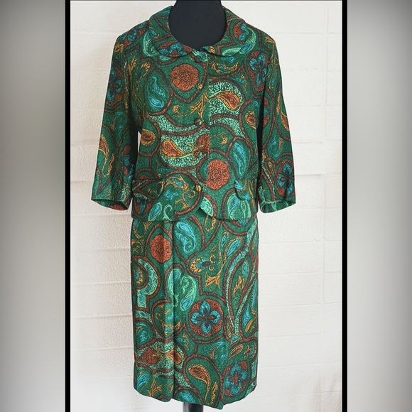 Vintage 1960's Carpet Skirt Suit, Small - Picture 2 of 5